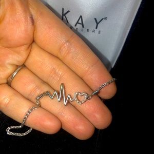 Heartbeat bolo bracelet 1/20 ct diamonds